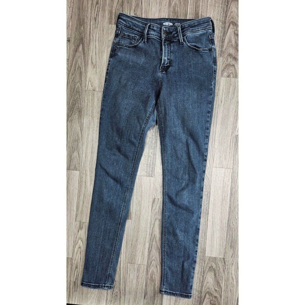Old Navy Size 2 Pockets Rockstar Super Skinny Mid Rise Denim Blue Jeans